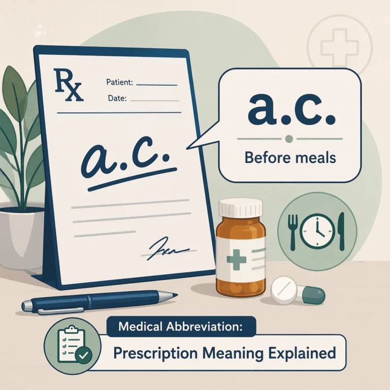 Sigla a.c. na receita médica indicando tomar o remédio antes das refeições