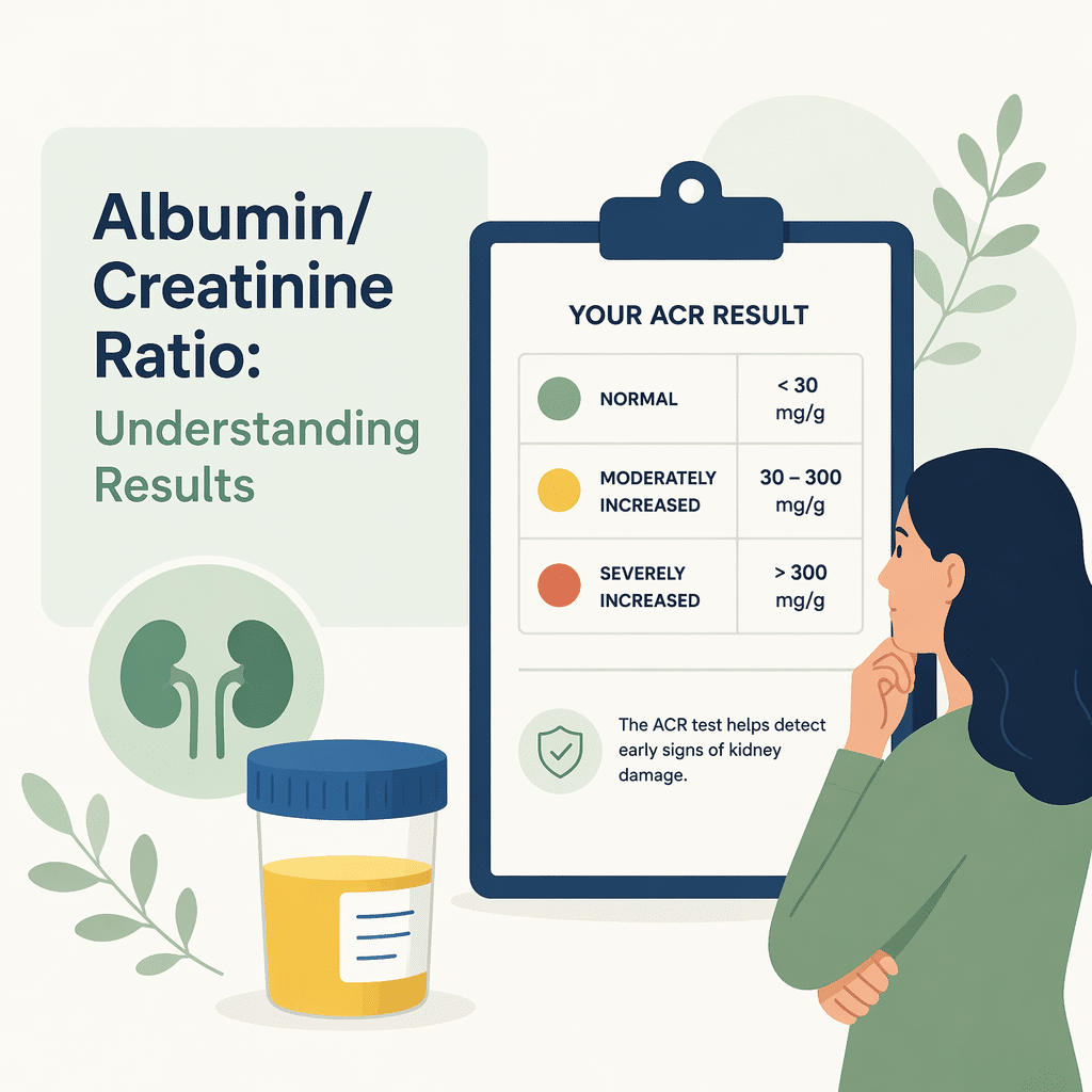 Albumin-to-creatinine ratio test results explained for assessing kidney health