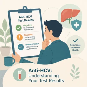 نتائج فحص Anti-HCV في الدم موضّحة للكشف عن التعرض لالتهاب الكبد C