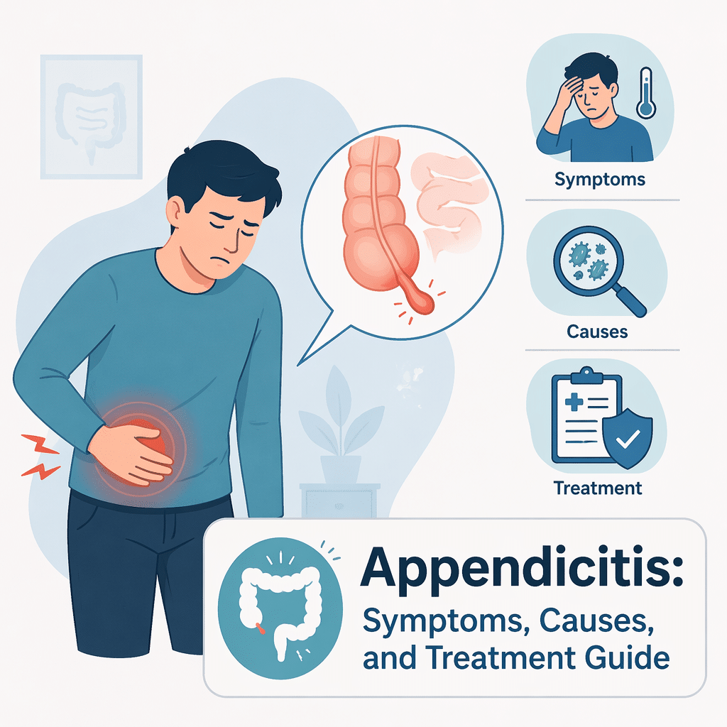 Appendicitis explained including its symptoms, causes, and treatment