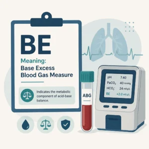 BE base excess explained as a blood gas measure of acid-base balance