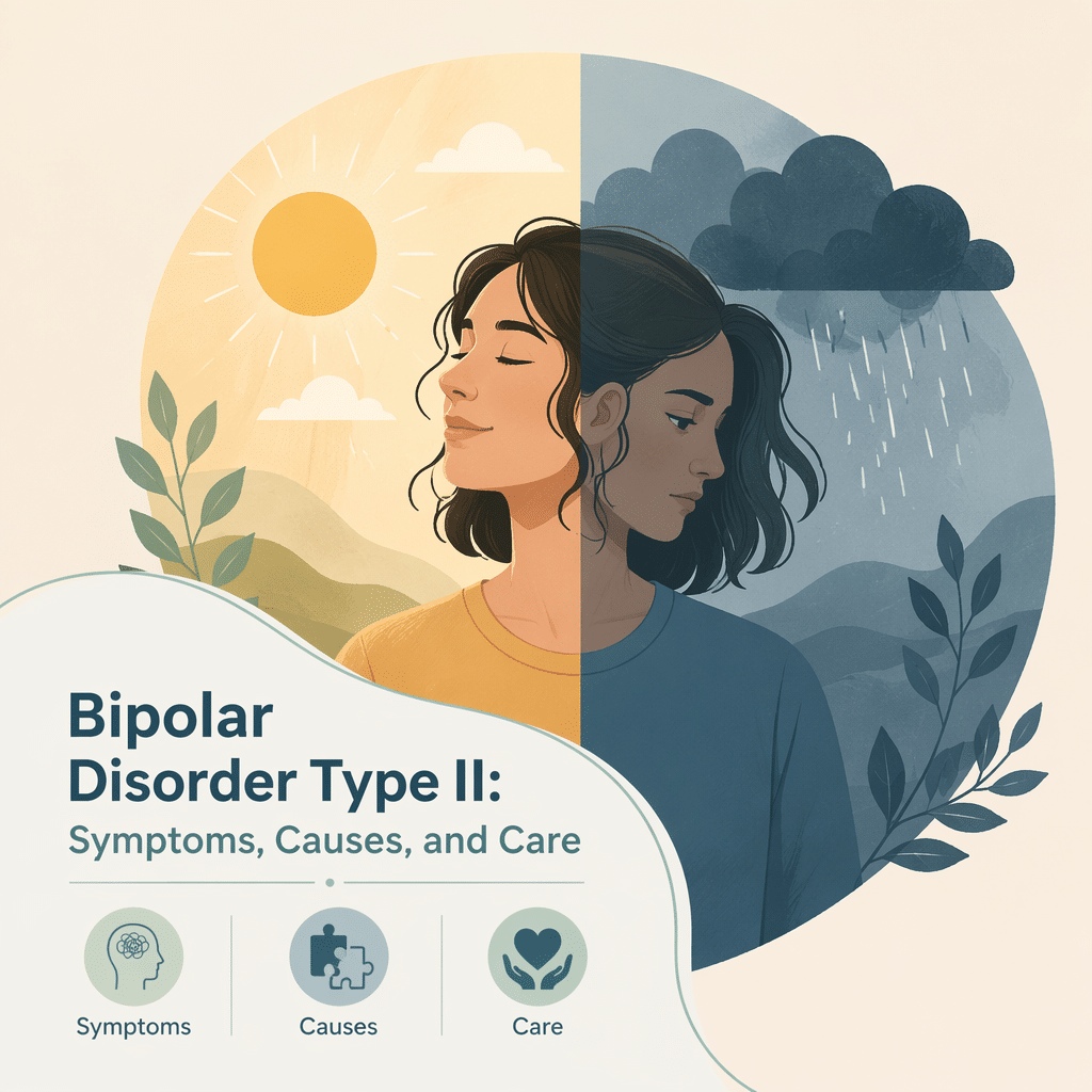 Bipolar disorder type II explained including its symptoms, causes, and care