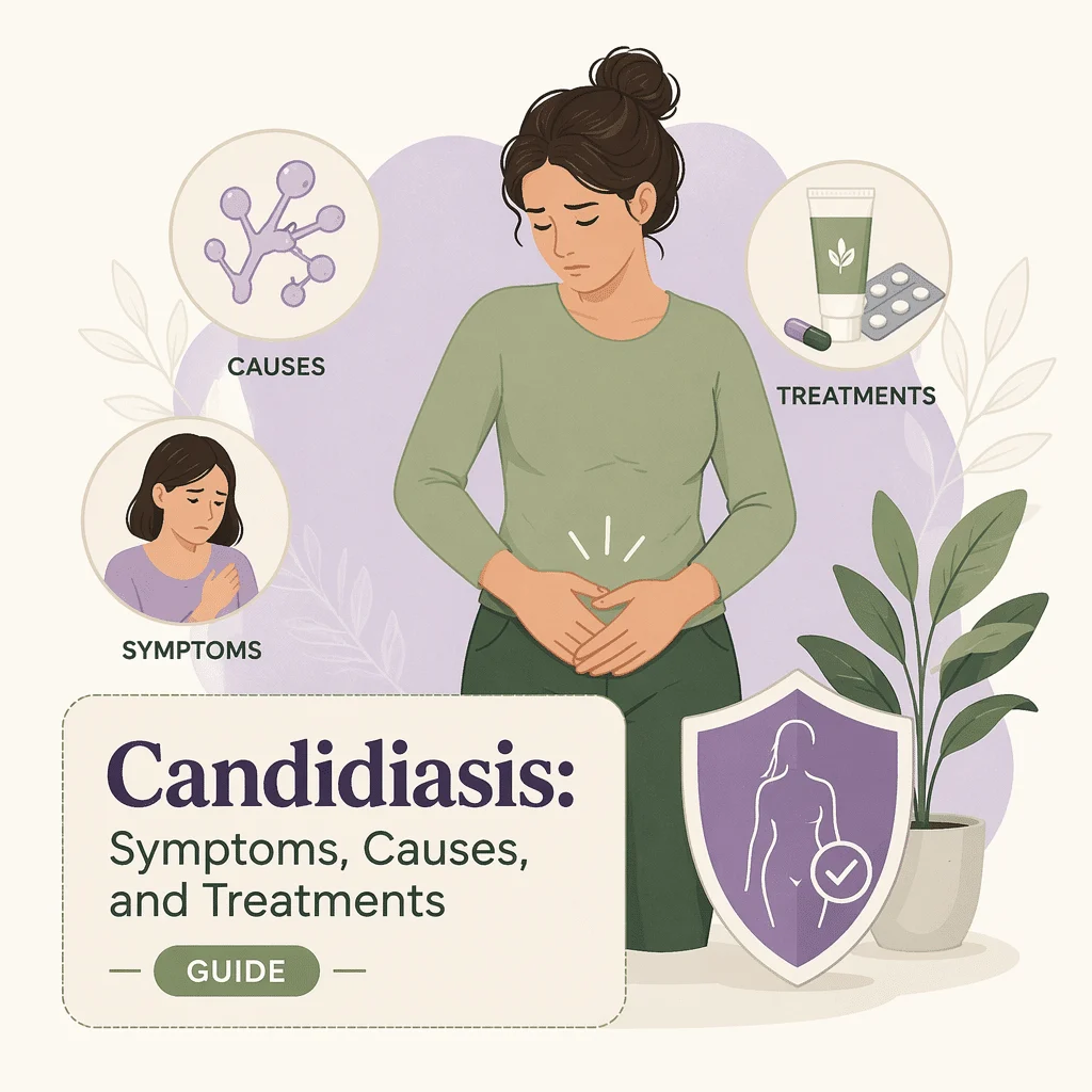 Candidiasis explained including its symptoms, causes, and treatments