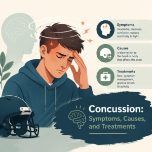 Concussion explained including its symptoms, causes, and treatments