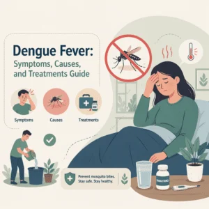 Dengue fever explained including its symptoms, causes, and treatments