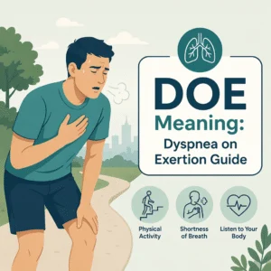 DÀE dyspnée à l'effort expliquée comme un essoufflement pendant l'activité physique