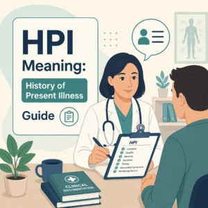 قصة المرض الحالي HPI موضّحة كجزء من السجل الطبي
