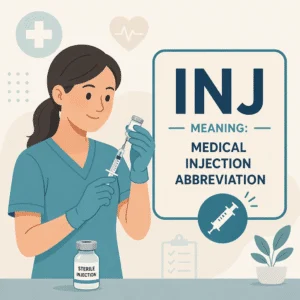 معنى اختصار INJ كاختصار طبي للدواء الذي يُعطى بالحقن على بطاقة الوصفة الطبية