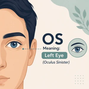 معنى اختصار OS للعين، ويدل على العين اليسرى مأخوذاً من اللاتينية oculus sinister