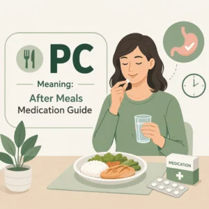 PC Abkürzung auf Rezepten für ein Medikament, das nach den Mahlzeiten eingenommen wird