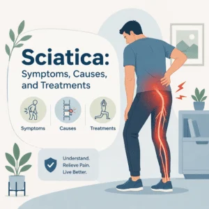 Sciatica explained including its symptoms, causes, and treatments