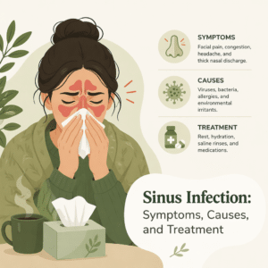 Sinus infection explained including its symptoms, causes, and treatment