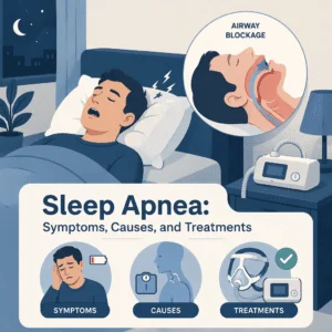 Sleep apnea explained including its symptoms, causes, and treatments